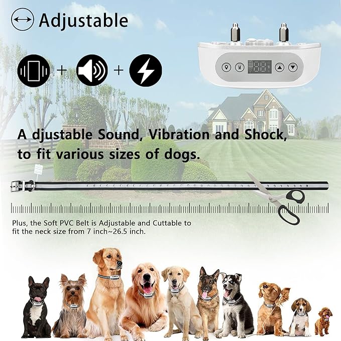 GPS Wireless Dog Fence System, Electric Satellite Technology Pet Containment System by GPS Signal for Dogs and Pets with Waterproof & Rechargeable Collar Receiver, Container Boundary (White)