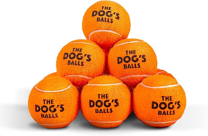 The Dog's Balls, Dog Tennis Ball, Orange 12-Pack,Strong Toy for Agility Training, Puppy Training, Play, Exercise & Fetch, 2.5 Inch Diameter