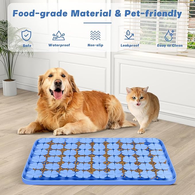 Dog Lick Mat, 23.6"x 15.7" Large Silicone Snuffle Mat with Suction Cups, Slow Feeder for Small Medium Large Dogs Slow Eating, Boredom Reducer (Green)