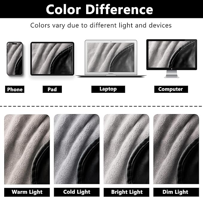 Waterproof Blanket for Bed King Size, Leak Proof Dog Couch Blankets Reversible, Pet Throw Sofa Furniture Protector Machine Washable-82 x108,Black+Lightgrey