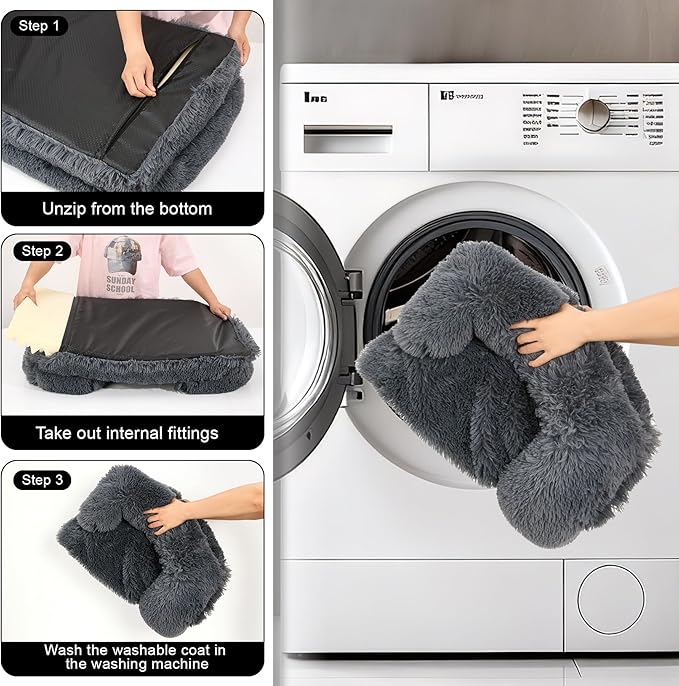 Orthopedic Dog Bed for Medium Dogs of Comfortable Memory Foam Pet Bed with Sides,Fluffy Dog Couch Sofa Bed with Anti-Slip Bottom Dark Grey M