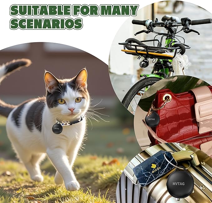 Cat Collar with Tracker GPS- Unlimited Range/Tracking Device/Lost Mode for Cats Adjustable Size Smart Collar Set - Compatible with Apple Find My (iOS only)