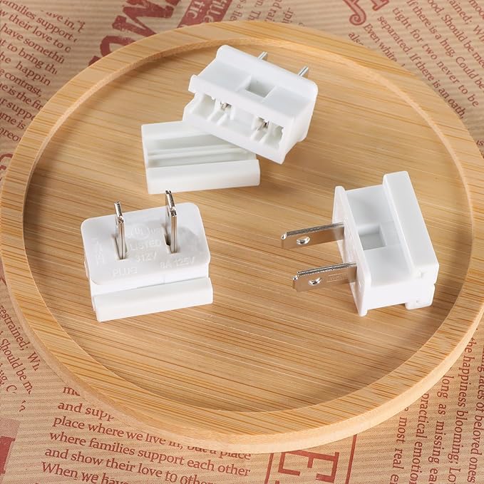 Electric Plugs - 25PCS Male Vampire Plug - SPT-1 White for Christmas Light Strings & Lamps and DIY Projects