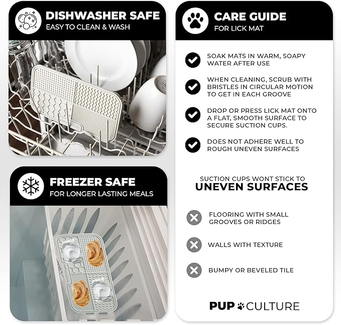 Pup Culture Dog Lick Mat for Dogs, Feeding Pad for Anxious Pets Plus 4 Different Puzzles for Mental Stimulation for Dogs - Supports Mental, Dental, and Digestive Health, Bite Resistant and Heavy Duty