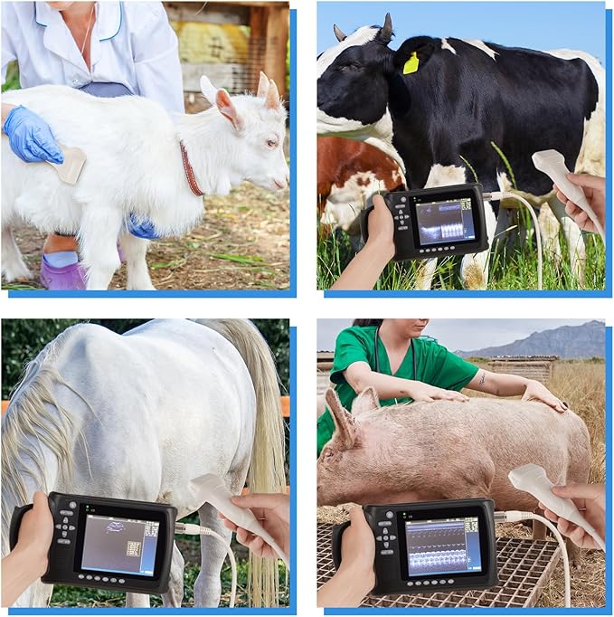 Portable Vet Handheld Scanner for Pregnancy - with 7.5MHz Linear Probe & 5.7" LED Display, Pet Veterinary Ultrasound Machine for Cattle, Horse, Pigs, Sheep, Cats, Dogs, Rabbit, Fish