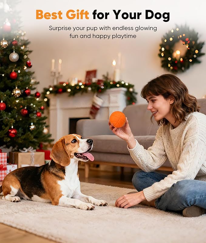 Petbobi Interactive Dog Ball, Moving & Vibrating Automatic Dog Toy, Thick TPU Basketball Design, USB Rechargeable, Washable & Chew-Resistant Self-Moving Dog Toy for Small Medium & Large Dogs