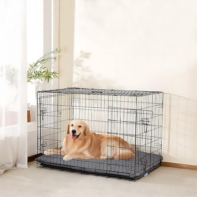 Dog Crate Pad for Medium Dogs - 30x20 Orthopedic Dog Bed with Memory Foam, Washable Water-Resistant Soft Pet Mat with Non-Slip Bottom, Grey
