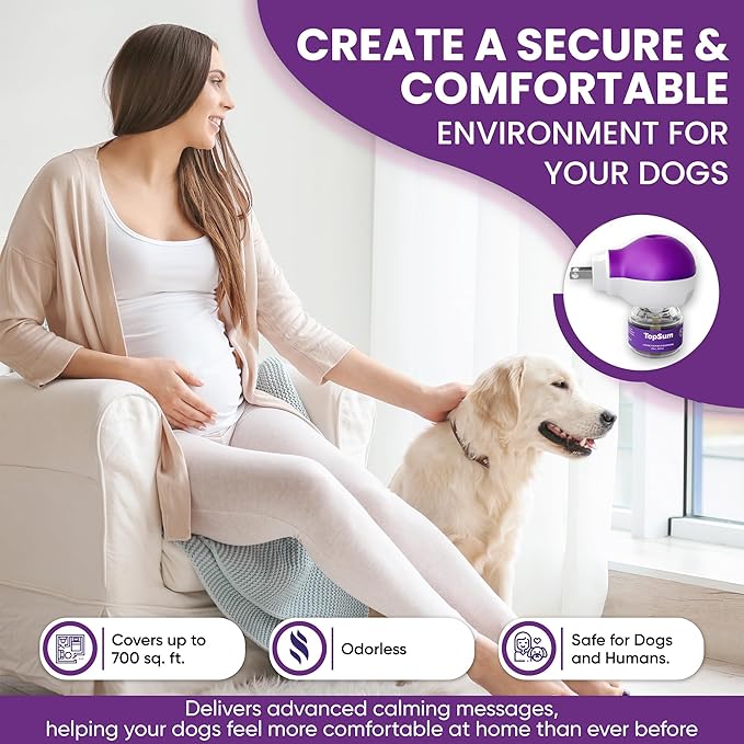 Pheromone Diffuser for Dogs: Premium Dog Calming Diffuser - Calming Pheromones for Dogs - Dog Appeasing Pheromone - Pet Calming Diffuser, 2 Pack (Purple)