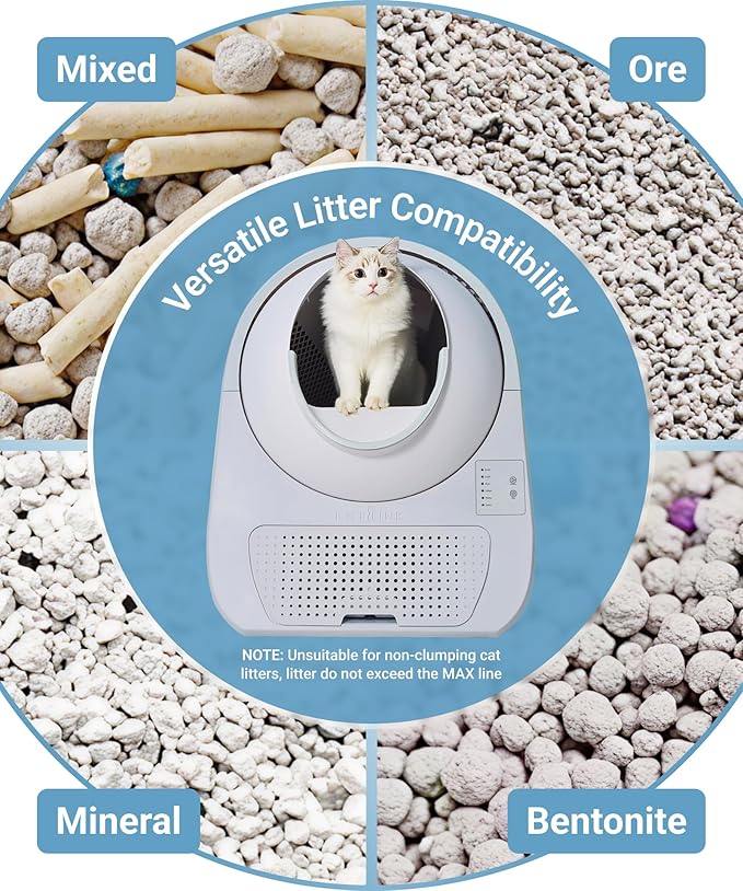 CATLINK 2025 Upgrade Automatic Cat Litter Box Self Cleaning for Multiple Cats with Mat, Double Odor Removal, Cat Litter Box for Cats from 3.5~22 lbs