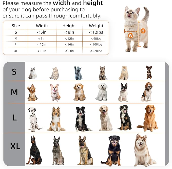 MIAOTONG 3-Flap Cat Door for Wall, Double Magnetic Flaps Dog Door for Wall, Aluminum Lock Doggy Door,Steel Frame and Telescoping Tunnel Dog Doors and Cat Door(Pets Up to 12 Lb) -Small