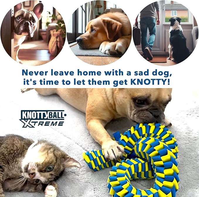 Race&Herd KnottyBall Xtreme Snuffle Ball, Interactive Dog Puzzle Toy for Dogs, Stimulating Dog Toys for Boredom, Treat Puzzle Toys for Dogs Enrichment, Snuffle Treat Dispensing Smart Dog Toys