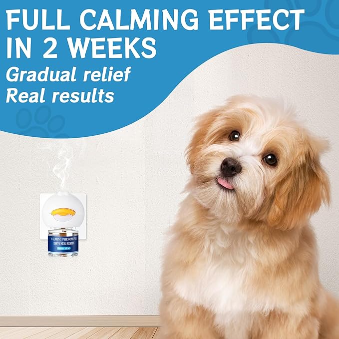 6-in-1 Dog Calming Pheromone Diffuser (2 Plug in + 4 Refills), Relief Anxiety, Storm Stress & Indoor Behavior Support, 120-Day Long Lasting Refill, Natural Odorless Safe Formula