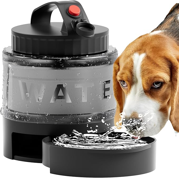 Portable Dog Water Bottle, 54oz Large Travel Water Bowl Dispenser for Dogs Camping Beach Walking Essentials, Big Portable Travel Water Bowl and Beach Accessories for Dogs,, Bpa Free, Safe and Durable