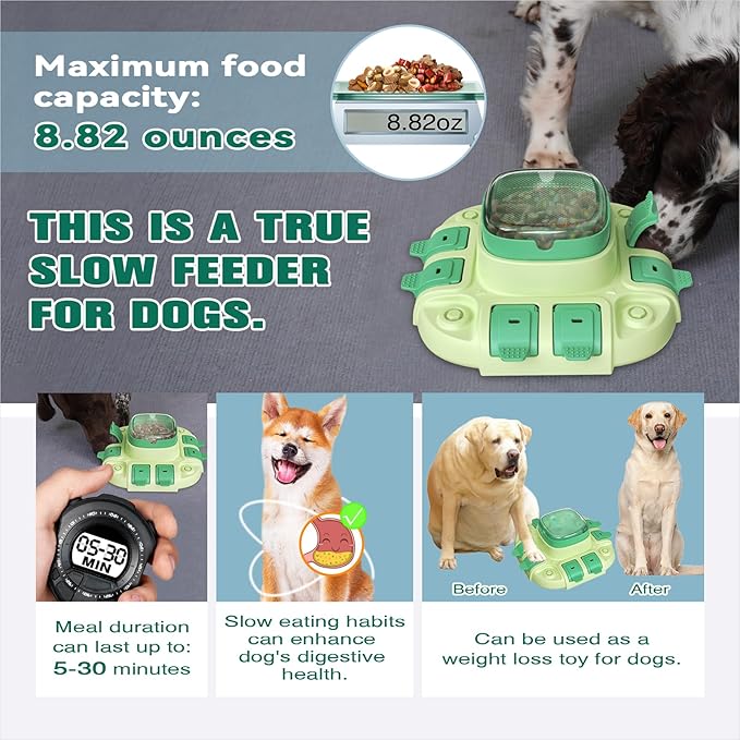 KADTC 2 Levels of Challenge Dog Puzzle Toy for Small/Medium/Large Dogs Treat Puzzles Feeder Food Dispenser Slow Enrichment Feeding Puppy Mental Stimulation Toys Brain Game Christmas & New Year Gift