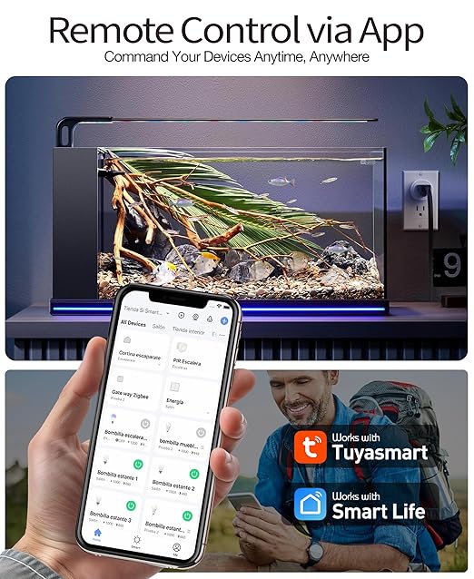Smart Plug, WiFi Smart Outlet Works with Alexa & Google Assistant, Bluetooth WiFi Socket with Timer & APP Remote Control for Home, 2.4GHz Network Only, FCC Listed Wireless Outlet Plug