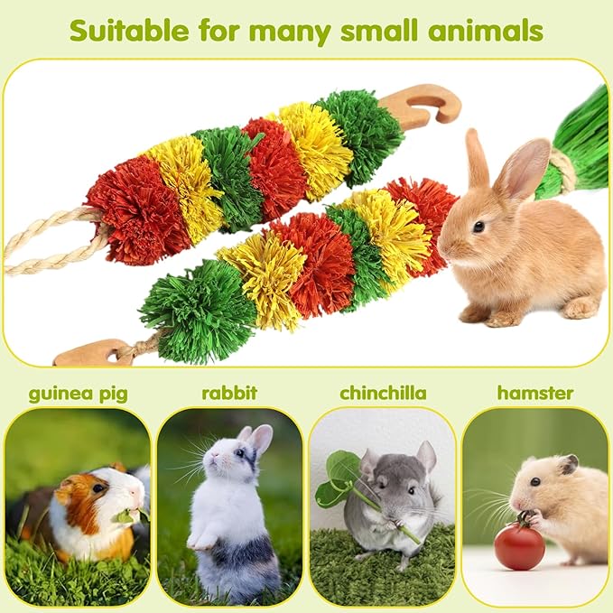 Abizoo Bunny Cage Hanging Rabbit Toys for Bunny Boredom, Habitat Decor & Boredom Breaker for Rabbit Guinea Pig Hamster Chinchilla Gerbils Bird and Other Small Animals