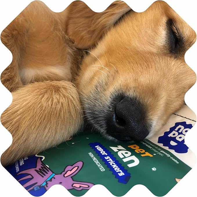 NATPAT Pet Zen Calming Patches + Pet Locket for Dogs and Cats - Non-Medicated Effective Stress Relief Patches with Safe, Durable Locket