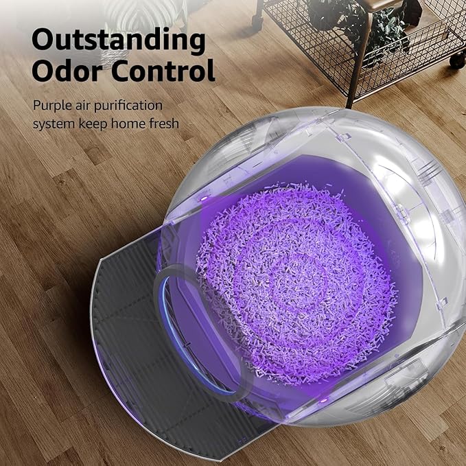 Self Cleaning Litter Box, Automatic Cat Litter Box Self Cleaning for Multiple Cats, Extra Large Robot Cat Litter with Safety Sensor Protection, Odor Removal, Smart APP Control, Litter Tracking Pedal