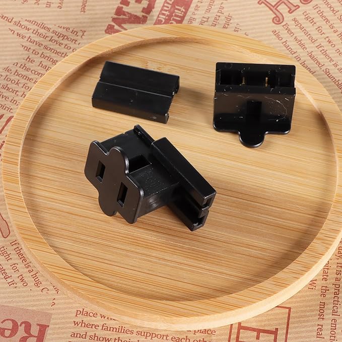 Female Vampire Plug - 25PCS SPT-1 Black Electric Plugs for Christmas Light Strings & Lamps and DIY Projects