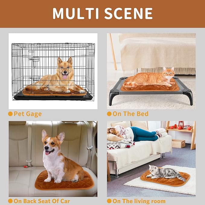 NAMOTEK Self-Warming Cat Bed Indoor/Outdoor Super Soft Self Heating Pet Mat Washable Thermal Pad for Cat & Dog 29x19.6 inch