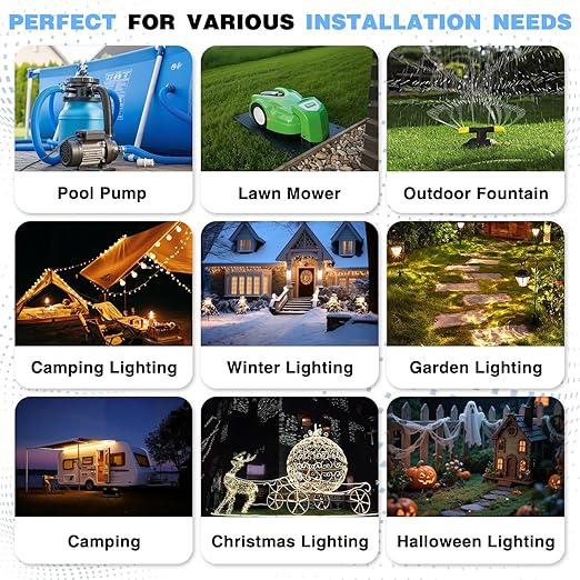 Flemoon Outdoor Electrical Box Waterproof, IP54 Waterproof Extension Cord Cover, Protect Outlet, Plug, Socket, Timer, Power Strip, Holiday Light, Large Weatherproof Connection Box, Light Grey