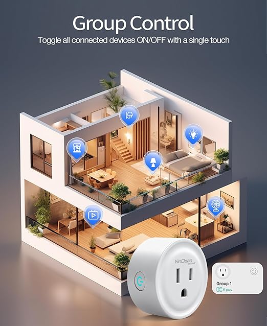 Smart Plug, WiFi Smart Outlet Works with Alexa & Google Assistant, Bluetooth WiFi Socket with Timer & APP Remote Control for Home, 2.4GHz Network Only, FCC Listed Wireless Outlet Plug