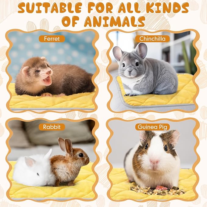 Novabright 4 Pack Self Warming Cat Bed Cat Dog Heating Pad Soft Warm Thermal Mat with Anti-Slip Bottom Dog Crate Pad for Outdoor Indoor Small Dogs Kittens(Turmeric Color,15.7 x 19.6 Inches)