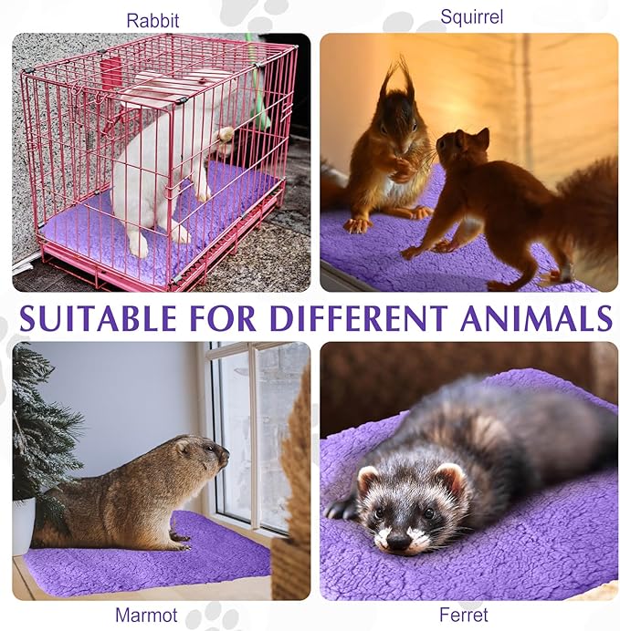 4 Pack Self Warming Cat Pads Self Heating Cat Mat Washable Homeless Dogs Thermal Pads Kennel Pad Reflects Body Heat Warm Crate Bed Mat for Indoor Outdoor Pet(Purple,16 x 20 Inch)