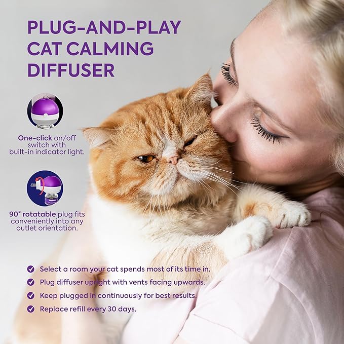 TopSum Cat Pheromones Calming Diffuser Refill: Premium Pheromone Diffuser for Cats - Cat Pheromones Diffuser - Cat Calming Diffuser - Cat Calming Pheromone Diffuser (4 Refills New)