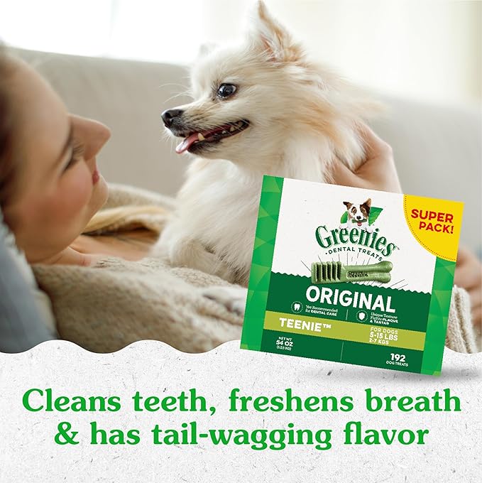 Greenies Original Teenie Dental Dog Treats, 54 oz. Pack (192 Treats)