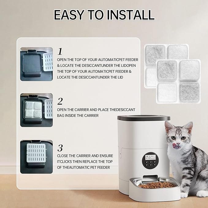 24-Pack Pet Food Desiccant Bags,Compatible with Petlibro Automatic Cat dog Feeders,Keep Pet Food Dry and Fresh