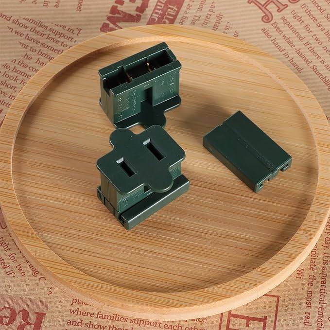Female Vampire Plug - 25PCS SPT-1 Green Electric Plugs for Christmas Light Strings & Lamps and DIY Projects