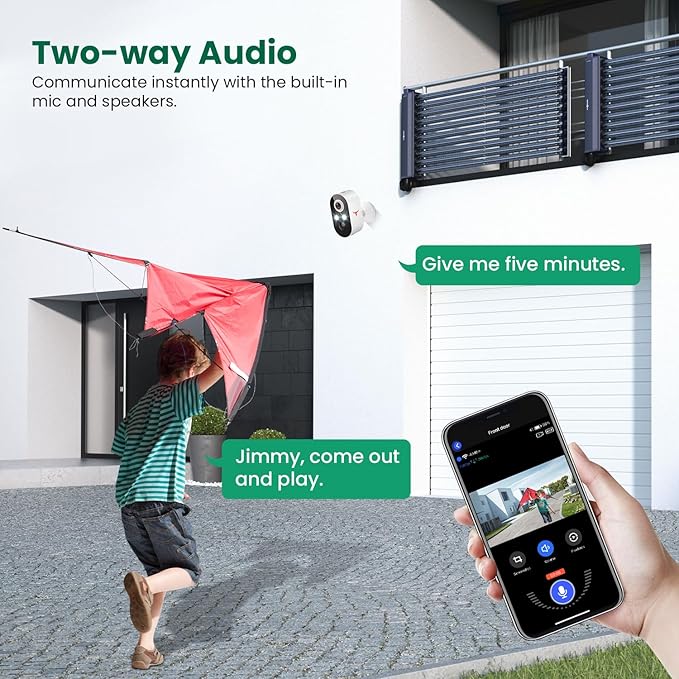 1080p Wireless Security Camera with AI Human Detection, Night Vision, 2-Way Talk, Cloud Storage, 2.4G WiFi Only, Battery Camera for Home Security (2 Spotlights)