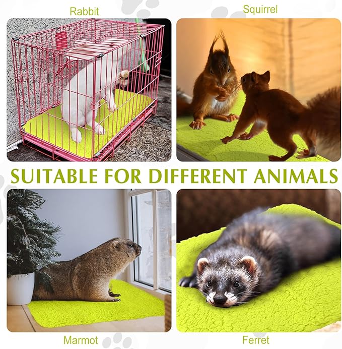 4 Pack Self Warming Cat Pads Self Heating Cat Mat Washable Homeless Dogs Thermal Pads Kennel Pad Reflects Body Heat Warm Crate Bed Mat for Indoor Outdoor Pet(Fluorescent Green,16 x 20 Inch)