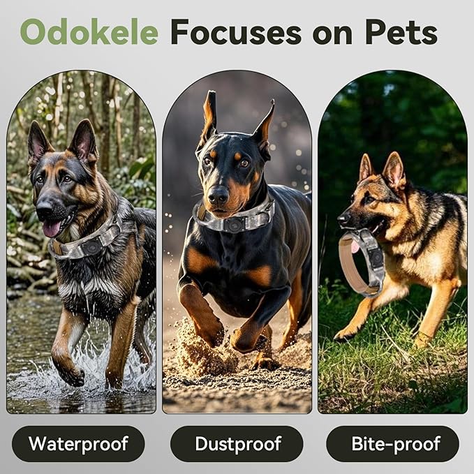 2025 Upgrade Waterproof AirTag Dog Collar, Military Tactical Dog Collar with AirTag Holder, Comfortable Control Handle and Metal Buckle, GPS Dog Collar Holder for Medium to Large Dog