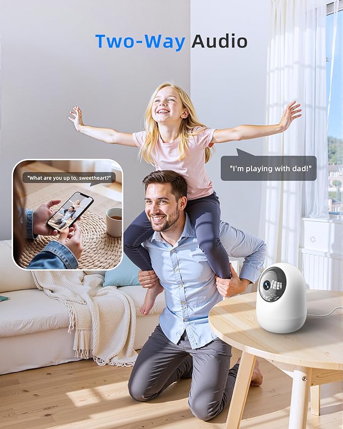 Indoor Camera 5G WiFi Pan Tilt 2.5K 4MP Support up to 256GB SD Card (Not Included) Plug-in Pet Camera with Speaker for Dog/Cat Baby Monitor with Phone App, Motion Tracking, Compatible with Alexa