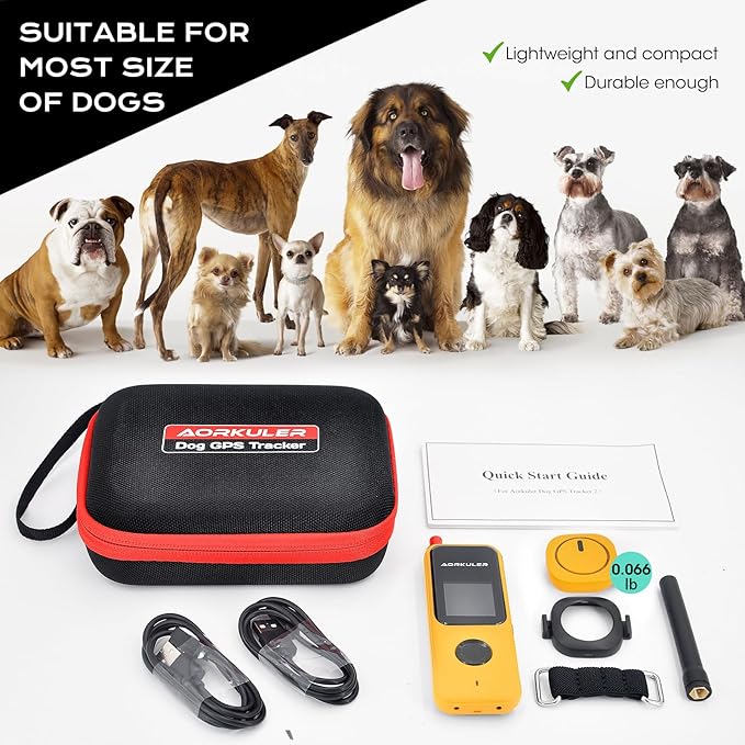 Aorkuler Outdoor GPS Dog Tracker for Remote & Rural Areas – No Phone or Signal Needed,Real-Time Tracking for Daily Walks,Hiking, Camping, Farms, and Large Open Spaces,No Monthly Fees(Tracker 2)