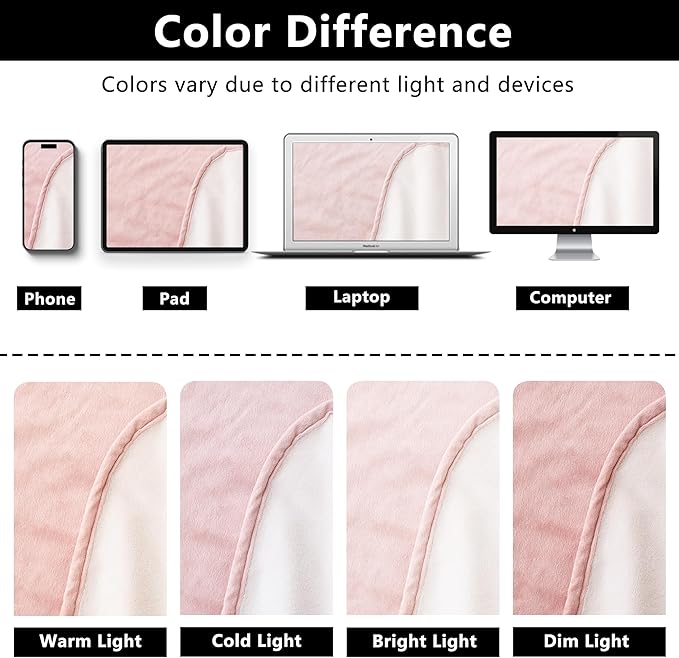 Waterproof Blanket for Bed, Leak Proof Dog Couch Blankets Reversible, Pet Throw Sofa Furniture Protector Machine Washable-82 x120,Pink+Cream