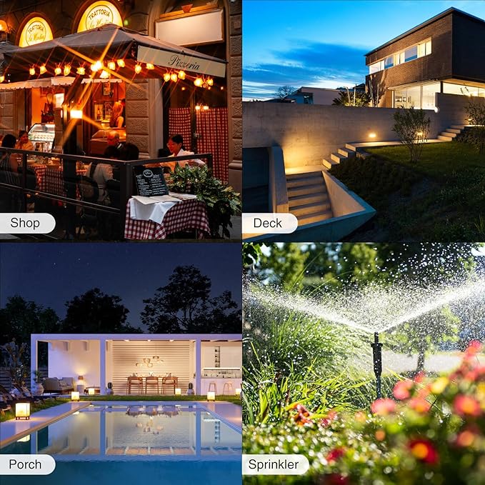 GHome Smart Outdoor Smart Plug, Smart Home Wi-Fi Outlet with 2 Sockets, IP64 Weather Resistance, Compatible with Alexa, Google Home & SmartThings, No Hub Required