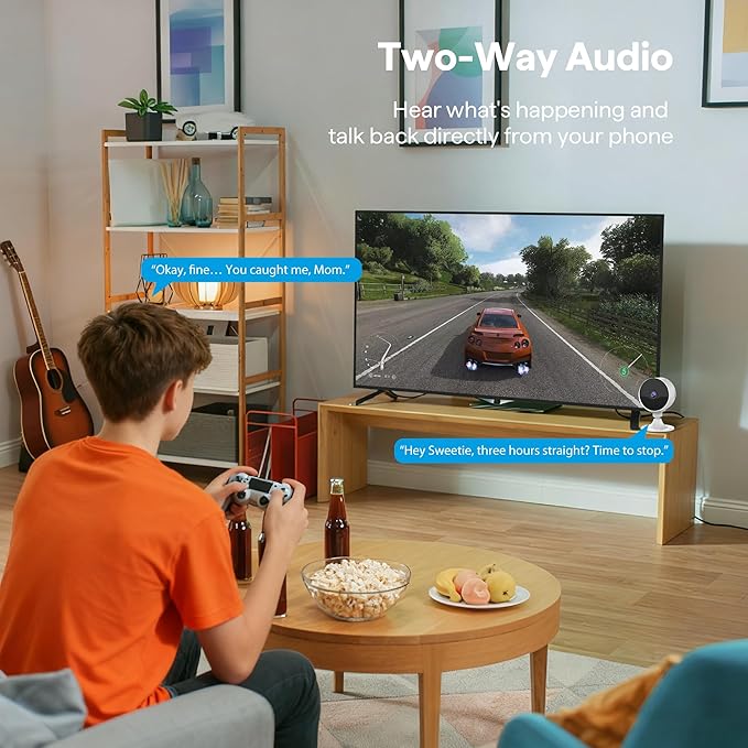 3MP Indoor Security Camera, Cameras for Home Security with 25ft Night Vision, AI Detection, Motion Alerts, 2-Way Audio, 24/7 Cloud & SD Card Storage, Home Camera That Works with Alexa/Google