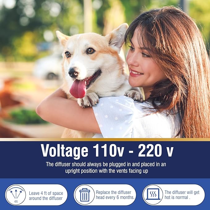 Dog Calming Pheromones Diffuser 6 in 1 Kit Appeasing Pheromone Diffuser to Calm (2 Plug in+4 x48ml Refill) for Anxiety Relief Reduce Aggression Fighting Barking Stress 120 Day Supply(Tasteless)