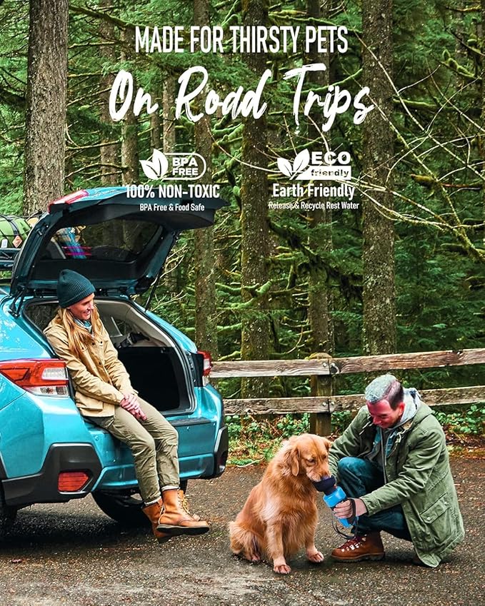 Lesotc Dog Water Bottle, Portable Pet Water Dispenser, Leak Proof Travel Squeeze Water Bottle for Dogs, Puppy Essentials Dog Stuff Accessories for Outdoor Walking, Hiking, BPA-Free, Lightweight