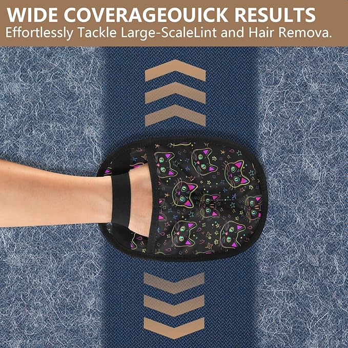 Pet Grooming Gloves Reusable Dog & Cat Hair Remover for Furniture, Car Interiors Multi-Surface Deshedding Tool for Carpets, Bedding & Home Cleaning