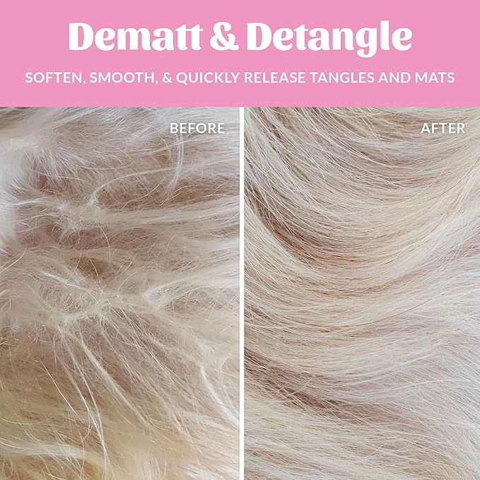 Skout's Honor Probiotic Pet Detangler Spray - Hydrating & Conditioning with Avocado Oil, 97% Natural, Paraben & Sulfate-Free, softens for a More brushable Coat, Daily Use, 8oz, Happy Puppy