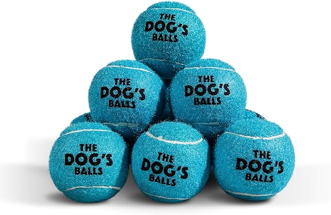 The Dog's Balls, Dog Tennis Ball, Blue 12-Pack, Strong Toy for Agility Training, Puppy Training, Play, Exercise & Fetch, 2.5 Inch Diameter