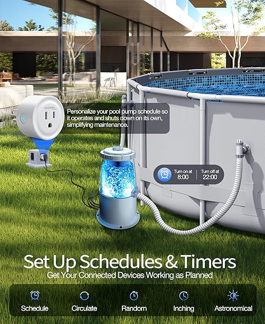 Smart Plug, WiFi Smart Outlet Works with Alexa & Google Assistant, Bluetooth WiFi Socket with Timer & APP Remote Control for Home, 2.4GHz Network Only, FCC Listed Wireless Outlet Plug