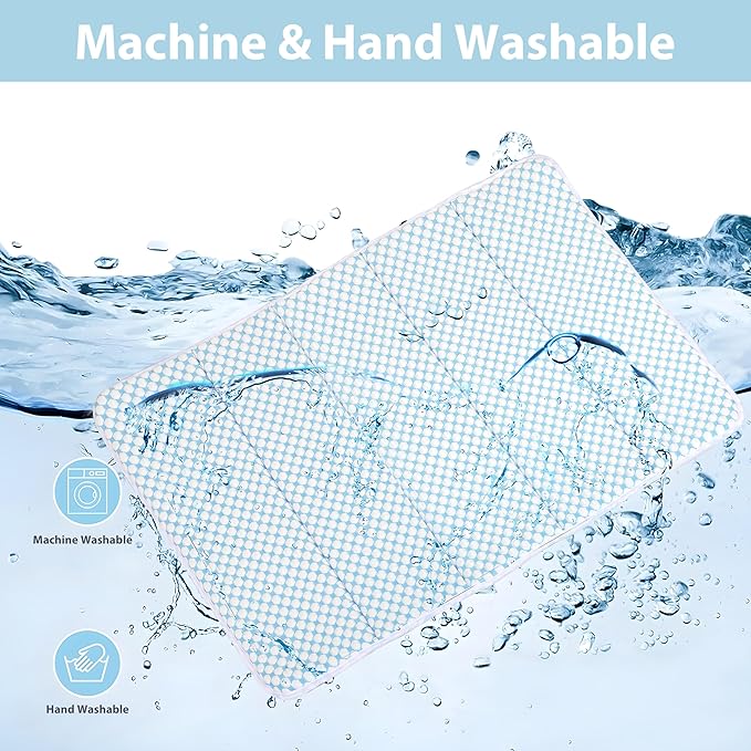 Dog Cooling Mat for Large Dogs - 35x23 Orthopedic Memory Foam Pet Pad for Summer, QMAX>0.5, Washable Premium Comfort Crate Pad for Your Furry Companion, Blue