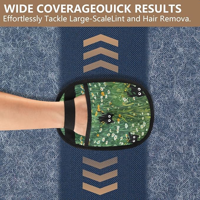 Pet Grooming Gloves Reusable Dog & Cat Hair Remover for Furniture, Car Interiors Multi-Surface Deshedding Tool for Carpets, Bedding & Home Cleaning