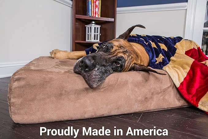 Barker Beds Giant Orthopedic Dog Bed - 7" Memory Foam Mattress - 100-300 lbs - Joint Pain & Arthritis Support - Vet Recommended, Washable Cover - Made in USA - 60"x48"x7" - Chocolate