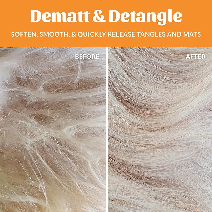 Skout's Honor Probiotic Pet Detangler Spray - Hydrating & Conditioning w/Avocado Oil, 97% Natural, Paraben & Sulfate-Free, softens for a More brushable Coat, Daily Use, 8oz, Honeysuckle, 2-Pack